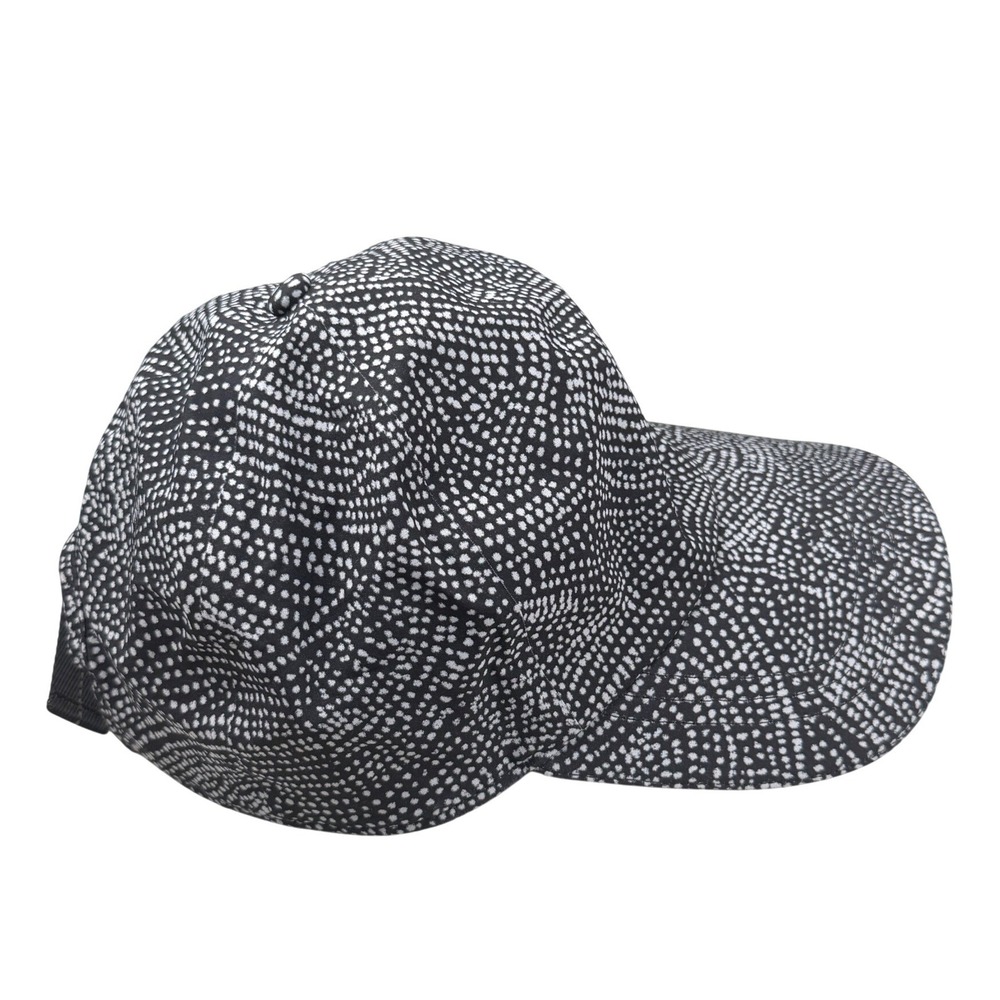 Lululemon Fast and Free Run Hat Black White Polka Dot OS Reflective Adjustable